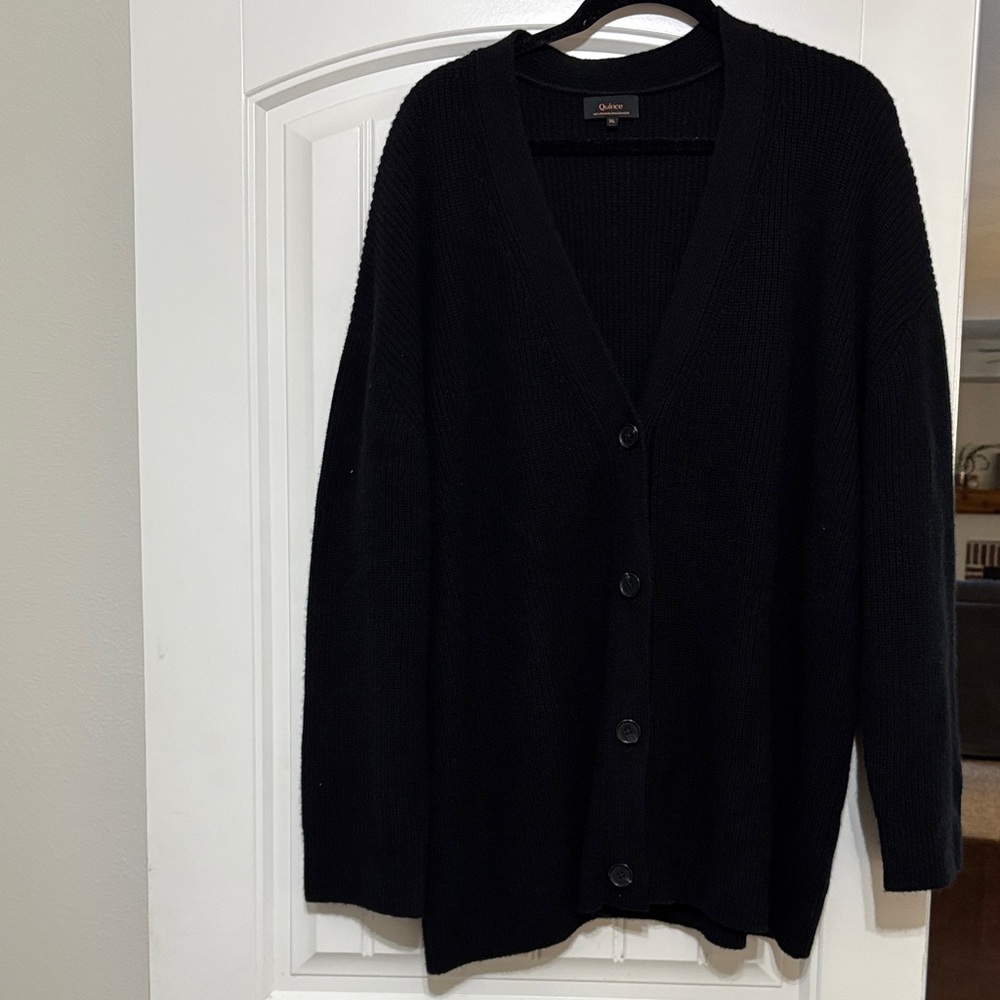 Quince Black Women's Cardigan Sweater